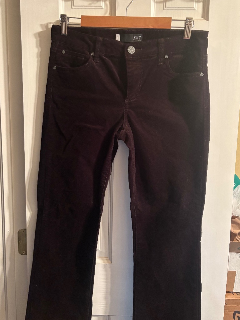 Dark, chocolate brown corduroy jeans